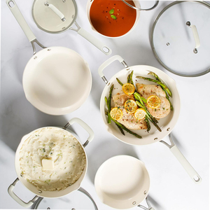 Juego de Utensilios de Cocina de Alta Calidad con Revestimiento Antiadherente, Aptos para Inducción y Gas, con Tapa de Vidrio, Aptos para Lavavajillas y Horno, con Asas de Tacto Suave - Product Image 5
