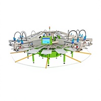 Máquina de Serigrafía Automatizada de 10 Colores y 22 Estaciones, Secador Flash de 6KW X10, 220V/380V, Directo de Fábrica