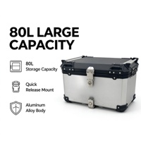 Boîte arrière universelle pour moto en alliage d'aluminium 80L, boîte à outils à dégagement rapide pour vélos électriques