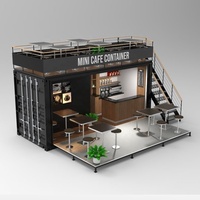 Café pliable préfabriqué en conteneur, restaurant en conteneur de 20 pieds, bar de luxe en conteneur maritime