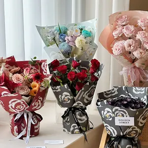 กระดาษห่อดอกไม้กันน้ำแบบเกาหลีกระดาษห่อของขวัญแบบโฮโลแกรมจากเกาหลีบรรจุภัณฑ์กระดาษอื่นๆมีลายนูน