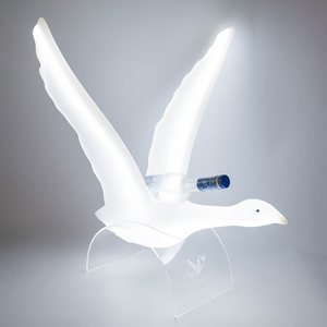 Kit di Illuminazione LED per Espositore di Liquori Bianco e Grigio Ricaricabile con Logo Personalizzato per Decorazione Tavoli VIP di Nightclub e Bar - Product Image 6
