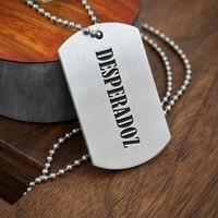 Plaque d'identification pour chien personnalisée en aluminium traditionnel émaillé avec chaîne à billes et impression sérigraphique