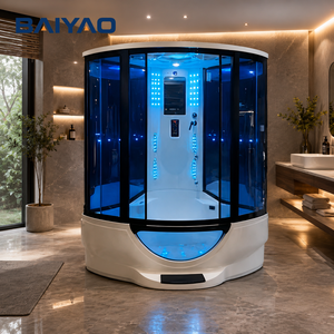Nueva ducha moderna con luz LED enmarcada en negro, <span class=keywords><strong>cabina</strong></span> <span class=keywords><strong>de</strong></span> <span class=keywords><strong>vapor</strong></span>, cuadrante acrílico, uso en Hotel, hidromasaje, ducha <span class=keywords><strong>de</strong></span> bañera - Product Image 1