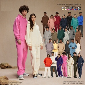 Felpa con Cappuccio Essentials da Uomo Stock <span class=keywords><strong>X</strong></span> Top Autunnale Stampa Ecologica Vestibilità Regolare Floccaggio Colore Avorio Scuro in Cotone - Product Image 3
