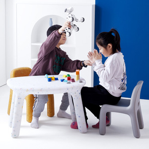 Moderno bambini tavolo da studio sedie Set bambino sedia da tavolo sgabello forte durevole panca in plastica per la scuola materna mobili per bambini - Product Image 4