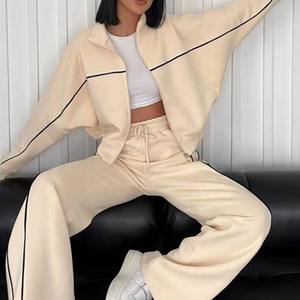 Ensembles de pantalons délavés <span class=keywords><strong>Scid</strong></span> à cordon personnalisés Survêtement Jogger Pantalon de survêtement évasé et ensemble de débardeurs courts sexy pour femmes - Product Image 5