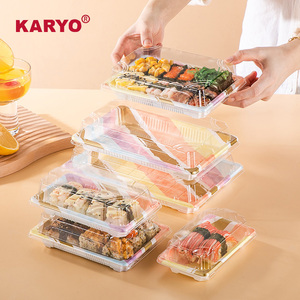 1111ขายส่งตุ่มทิ้งภาชนะบรรจุอาหารพลาสติกถาดซูชิพร้อมฝาปิดซาซิมิปลาแซลมอนกล่องบรรจุพลาสติกถาดซูชิ - Product Image 4