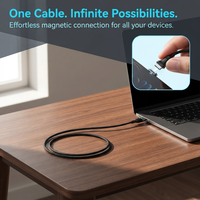 Câble de charge magnétique USB-C 120W en cuivre pur, tressé en nylon, charge rapide 5A, cordon de données, protection anti-poussière du port, téléphone portable