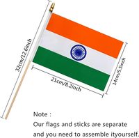 Vente en gros dans le monde entier de drapeaux indiens 14*21 cm agitant à la main des drapeaux d'activités de plein air personnalisés