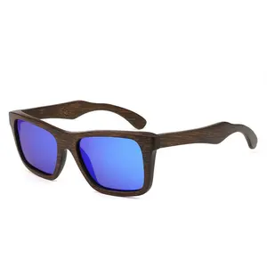 UV400 Men And Women Black Bamboo Sunglasses And Brown Wood Sun Glasses Eyewear Handmade Customized Logo