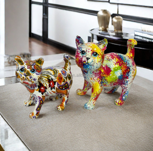 Spot en gros bonne qualité à la main transfert d'eau résine cadeau artisanat <span class=keywords><strong>bouledogue</strong></span> modèles intérieur maison hôtel décoration ornements - Product Image 5