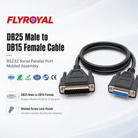 Kabel DB25 Male ke DB15 Female RS232 Serial Parallel Port Molded Assembly untuk Kontrol CNC Kabel Adaptor D-Sub Kustom