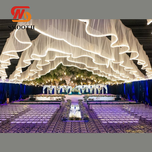 Tiras LED Decorativas para Salón, Iluminación de Techo para Bodas, Cortinas de Techo Colgantes en Forma de S, Decoración de Tela de Red - Product Image 3