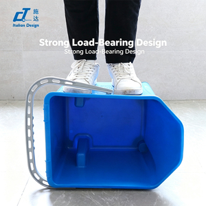 Seau à serpillière flexible en plastique commercial avec essoreur à pression descendante - Product Image 3