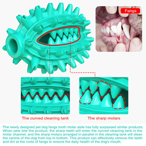 Teal Spiky Chewing <b>Toy</b> for Dogs Teeth Cleaning <b>Interactive</b> Pet <b>Toy</b> Plastic Design - Product Image 5