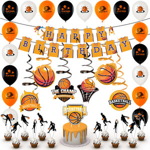 <span class=keywords><strong>D</strong></span>écorations <span class=keywords><strong>de</strong></span> fête sur le thème du basket-ball moderne fournitures pour garçons joyeux <span class=keywords><strong>anniversaire</strong></span> bannière gâteau Topper ballons pack <span class=keywords><strong>jeu</strong></span> <span class=keywords><strong>de</strong></span> vente chaude - Product Image 2