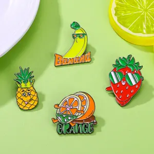 Custom Manufacturer High Quality Orange Brooch Gold Plated Soft Enamel Cute Badges For Business Gift Personal Lapel Pin