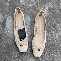 Chaussures plates décontractées Mary Jane pour femmes, à bout carré, style ballerine, en maille respirante, Sandalias De Mujer