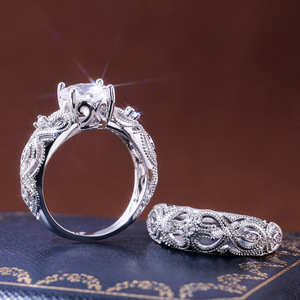 Juego de Anillos de Pareja de Dos Piezas con Corazón Hueco para Mujer, Joyería Romántica, Elegante y a la Moda - Product Image 6
