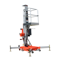 Plateforme élévatrice hydraulique portable certifiée CE à mât unique en alliage d'aluminium avec table de 0,6 m x 0,6 m et capacité de 150 kg