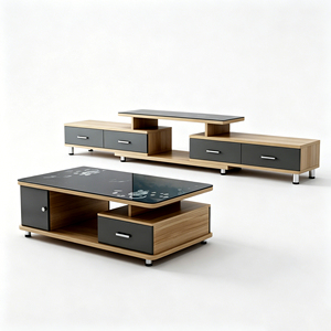 <span class=keywords><strong>Tavolino</strong></span> da Caffè in Vetro Nero e Mobile <span class=keywords><strong>TV</strong></span> Bianco di Alta Qualità con <span class=keywords><strong>Basso</strong></span> MOQ - Product Image 6