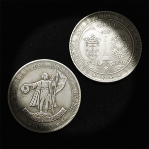 1900 Brasil 4000 Réis (Peringatan 400 Tahun Penemuan) Koin Peringatan Gaya Antik,,Hadiah, Dekorasi Rumah - Product Image 3