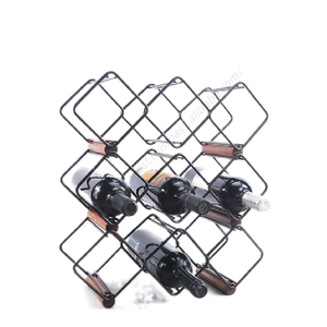 Présentoirs de comptoir en métal E113 pour bouteilles de vin, supports de table empilables en fil de fer pour rangement en gros - Product Image 1