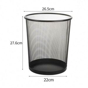 Metal Mesh Round Trash Can with Foot Pedal Structure Household Office Cleaning <b>Tool</b> Wrought Iron Kitchen Trash Bucket Lid - Product Image 5