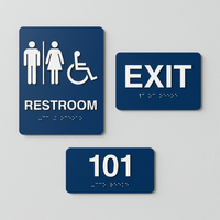 Signalétique WC en braille conforme ADA, numéros de bureau personnalisés, signalisation de sortie pour hôtels, hôpitaux et projets de bâtiments