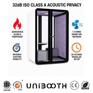 Cabina Acústica <span class=keywords><strong>para</strong></span> Oficina UNIBOOTH con Certificación Intertek SGS, Reducción <span class=keywords><strong>de</strong></span> <span class=keywords><strong>Ruido</strong></span> <span class=keywords><strong>de</strong></span> 33dB, ISO 23351, Diseño Moderno <span class=keywords><strong>para</strong></span> Edificios <span class=keywords><strong>de</strong></span> Oficinas - Product Image 1