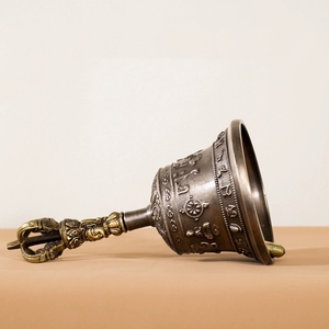 Campana y Pilón de Latón Vintage al por Mayor, Herramienta Sonora, Campana de Mano para Sanación Espiritual - Product Image 4