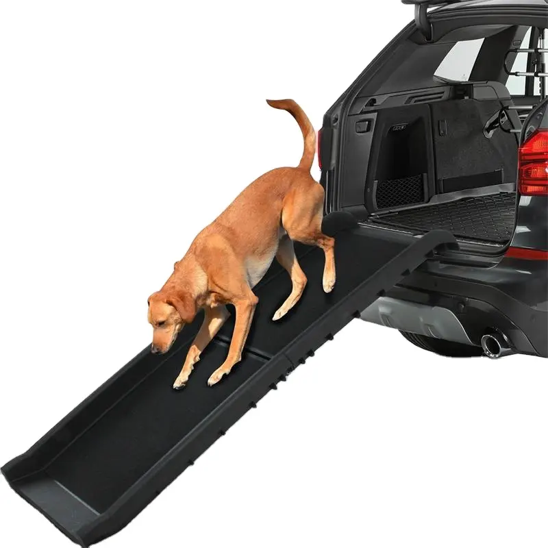 बड़े पोर्टेबल एसयूवी सुरक्षा विरोधी पर्ची लंबी बाहर दरवाजा समायोज्य तह प्लास्टिक कुत्ते के लिए सीढ़ी कार दूरबीन गुना पालतू रैंप