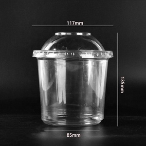 Contenants ronds transparents jetables de 3 onces pour aliments froids, salades de fruits, yaourts, gâteaux, gobelets à dessert en plastique PET transparent avec couvercle - Product Image 1