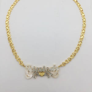 新着パーソナライズされたXOチェーン3DカスタムツートーンメッキネームプレートネックレスFow Women - Product Image 3