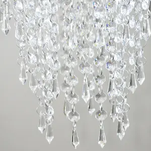 Chandelier Lamp Shades Clear Acrylic Chrome Chandelier Ceiling Pendant Crystal Beaded Lamp Shades Light Shades