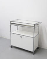 Buffet Modulaire Reconfigurable en Acier Inoxydable, Meuble de Rangement et Vitrine à Étagères Ouvertes pour Chambre et Salon