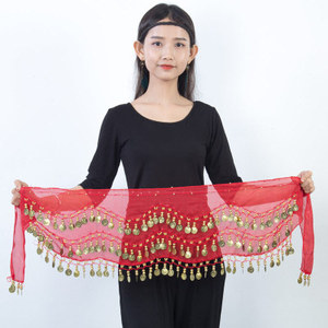 Kostum Tari Perut 2025, Rok, Selendang, Sabuk dengan Barisan Koin Emas - Product Image 1