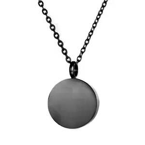 Pendentif médaillon rond en acier inoxydable le plus vendu, lisse, pour cheveux ou parfum, collier commémoratif - Product Image 4