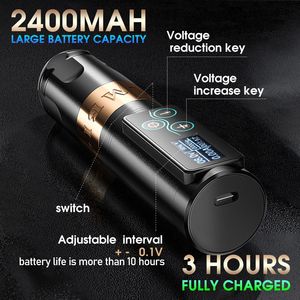 Ambition Vibe 2400mAh Power Bank Cartucho giratorio Batería Pluma <span class=keywords><strong>de</strong></span> tatuaje Kit <span class=keywords><strong>de</strong></span> tatuaje inalámbrico Pantalla digital LED para artista del tatuaje - Product Image 4
