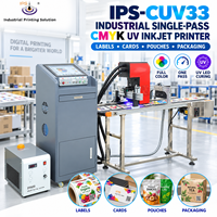 Imprimante jet d'encre UV couleur CMYK industrielle à passage unique IPS-CUV33 pour étiquettes, cartes, pochettes et emballages