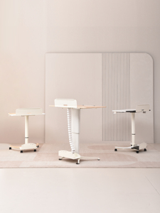 Bureau élévateur ergonomique pneumatique moderne personnalisé Mobilier de bureau à domicile en bois Table assise et debout convertible avec cadre en aluminium pour chambre à coucher - Product Image 2