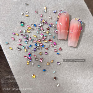 TSZS Meilleures ventes <span class=keywords><strong>Strass</strong></span> pour ongles en résine miniatures 12 compartiments, à dos plat, 3D, formes mélangées irrégulières, diamants colorés pour nail art - Product Image 3