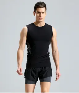 Toptan giyim spor salonu için üst giyim yelek spor kolsuz üst ucuz erkek T Shirt