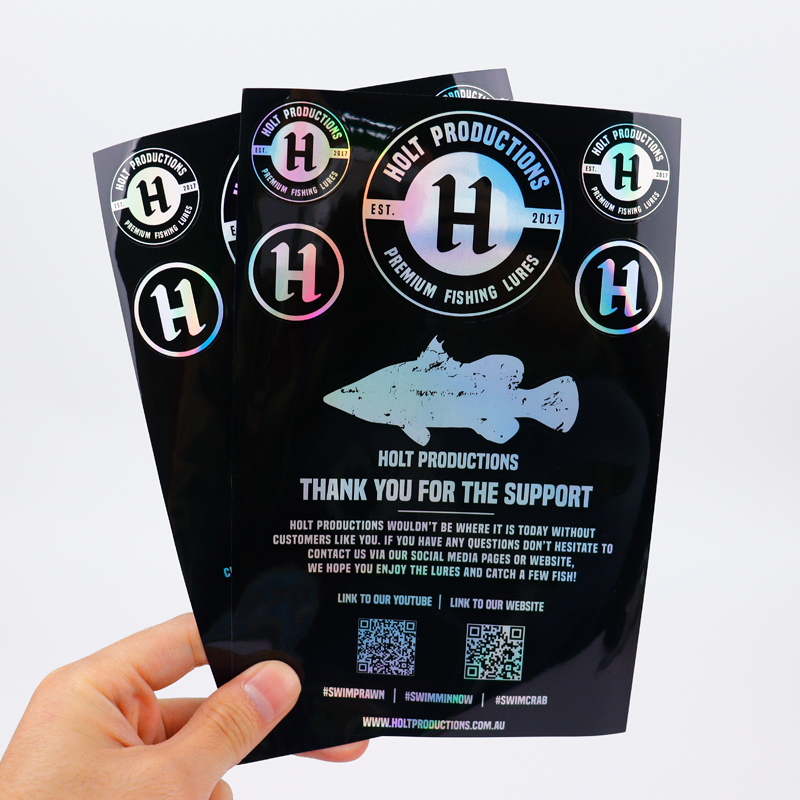 Hojas de pegatinas holográficas