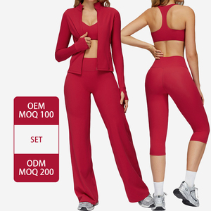 Tz3127 Tập Thể Dục Yoga Mặc Thiết Lập Đàn Hồi Cao Nhanh Chóng Khô Tập Thể Dục Quần Áo Chạy Thể Thao Phòng Tập Thể Dục Màu Rắn Thiết Lập Cho Phụ Nữ - Product Image 3