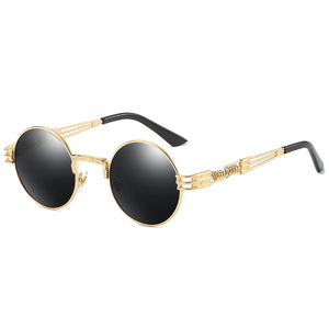 Meilleur prix Lunettes de soleil steampunk en métal 2021 Lunettes de soleil rétro classiques pour femmes Lunettes de soleil rondes pour hommes - Product Image 3