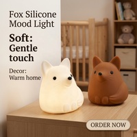 Lampe de chevet portable en silicone souple en forme d'animal, petite veilleuse à intensité variable pour chambre d'enfant, vente en gros