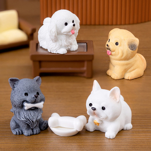 Mini <b>Dog</b> Resin Figurine Miniatures Cartoon Animal Cute Puppy <b>Charm</b> Ornaments for Landscape Decorations DIY Accessories - Product Image 4