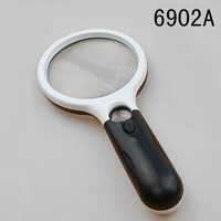 New Plastic Handheld Illuminated Magnifying Glasses Magnifier with LED Light 3X 45X High Magnification for CE/ISO